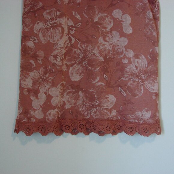 Crochet Lace Floral Tank Top Italy Soft Pink Salmon Boho Flowy Loose Size Small - Picture 7 of 13
